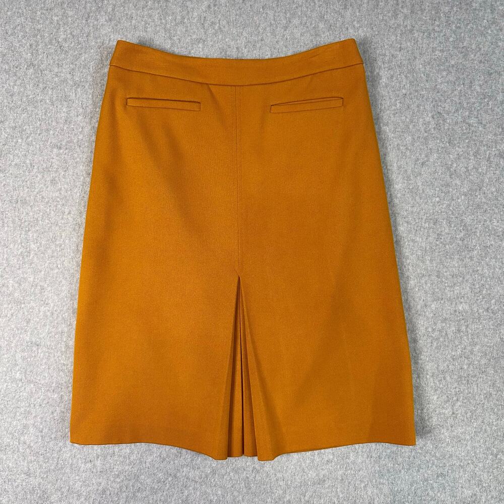 Ann Taylor's Loft Pencil Skirt Women's 6 Mustard Yellow Knee Length Pleat Front